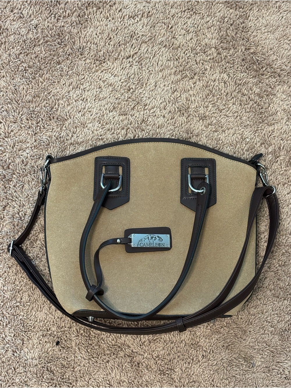 Chameleon Holster Tan and Dark Brown Women’s Satchel Bag